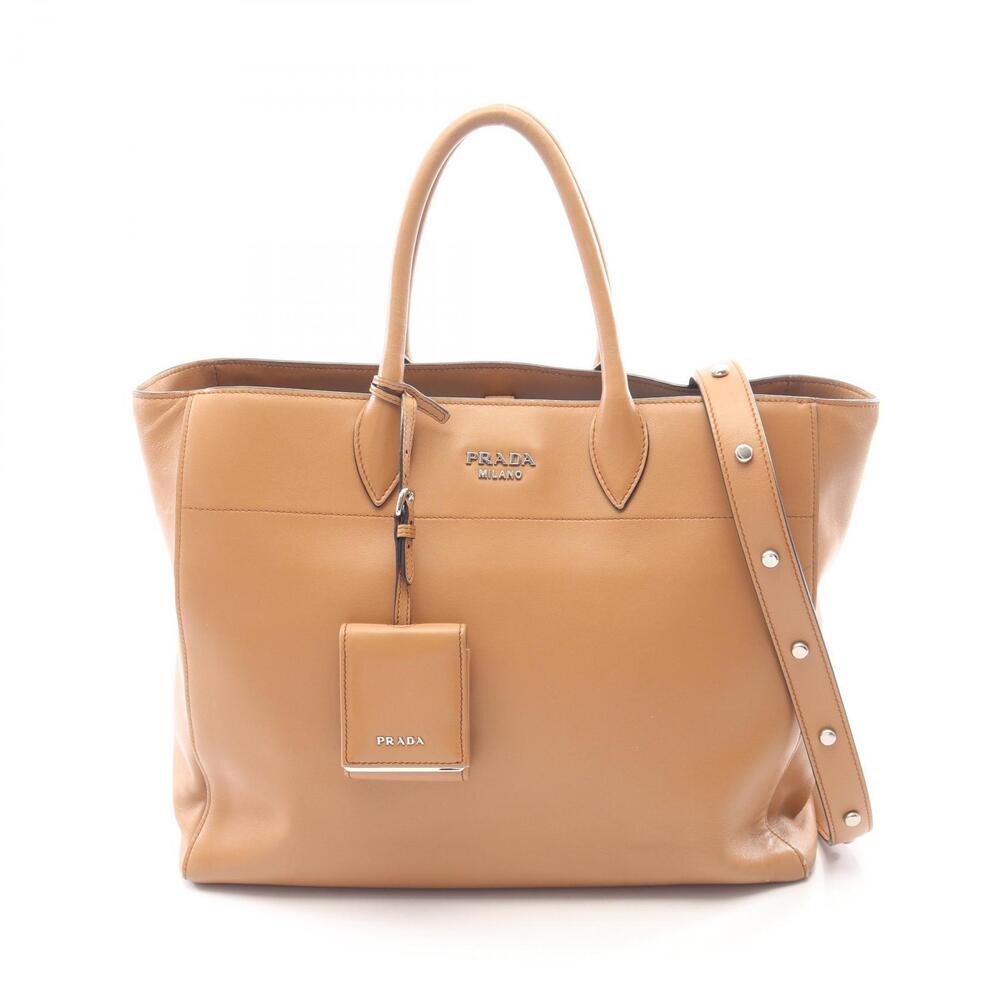 Prada City Calf Leather Crossbody Bag Brown